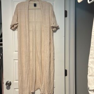 GAP Cream Bohemian Long Knit Cardigan